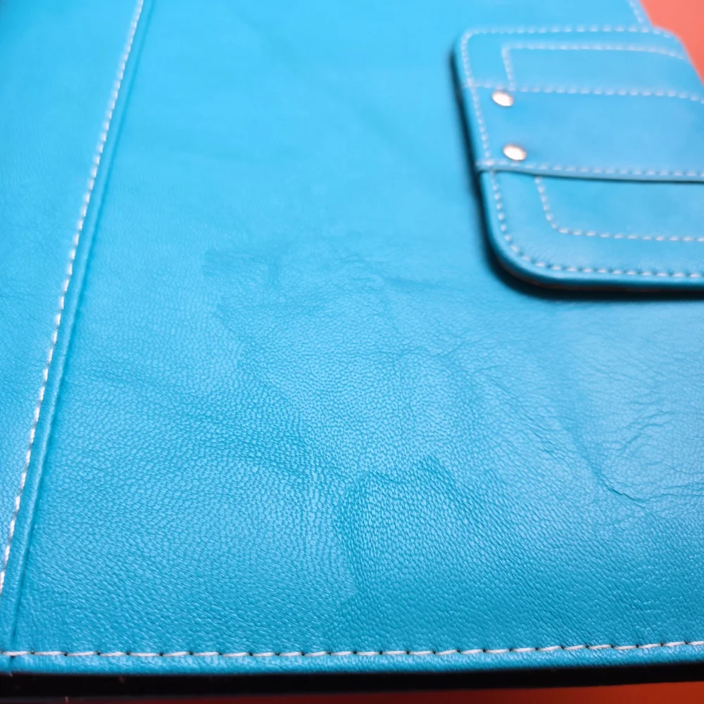 Blue Leather Day-Timer Planner With Snap Closure, Pocket & Notebook 8.5 x 5.5 Pg